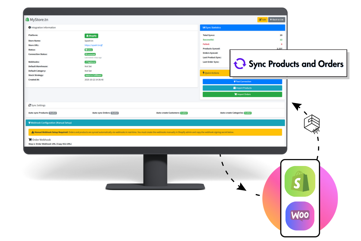 Intégration CMS hopify & Woocommerce - Solution Ecommerce Tunisie